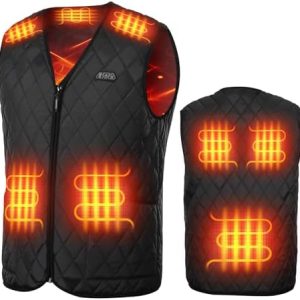 KEMIMOTO Heizbare Weste für Männer, 8-Zonen Heizweste, 3 Einstellbare Wärmestufen, Elektrische Beheizbare Weste mit USB