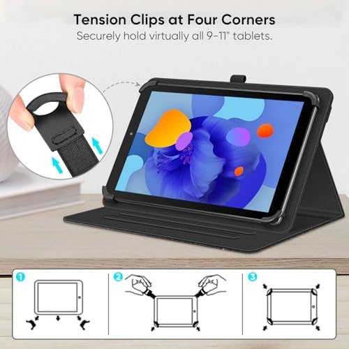 4148 qmecdl. ac .jpg Fintie Universal Hülle für 9-11" Tablet: Multi-Winkel Design für DOOGEE/Ainmel/Whitedeer/MUISOO/TPZ/SVITOO/DOOGEE U11 Pr