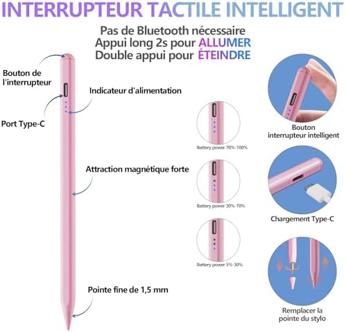 416i2njsxtl. ac .jpg Hochpräziser Stift für Android Tablets und Handys (Schwarz) | Neigungsempfindlicher Stylus für Samsung, Huawei, Lenovo,