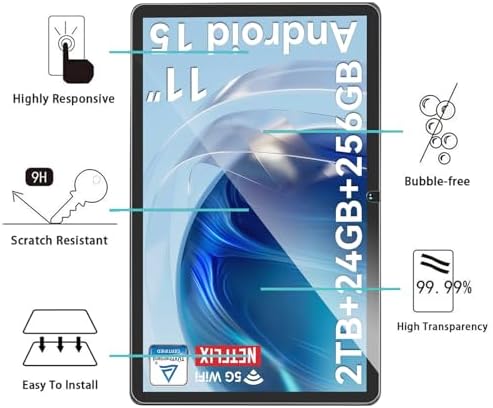 418mvziydcl. ac .jpg TABWEE W90 T90 11 Zoll 2 Stück Schutzfolie 9H Härte Panzerfolie - Anti-Kratzen, Anti-Bläschen, HD Displayschutz