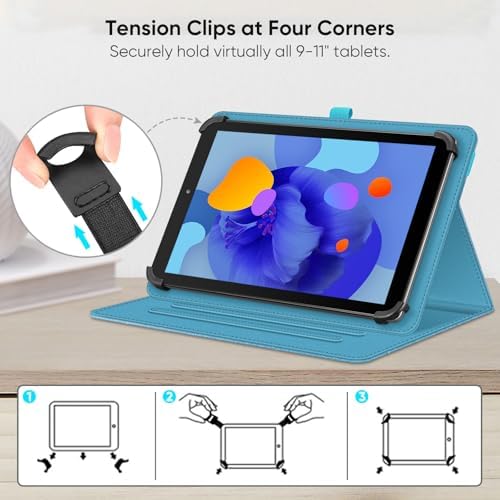 41fwskynq0l. ac .jpg Fintie Universal Hülle für 9-11" Tablet: Multi-Winkel Design für DOOGEE/Ainmel/Whitedeer/MUISOO/TPZ/SVITOO/DOOGEE U11 Pr