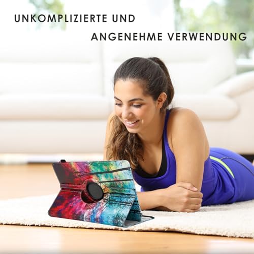 41pkonr 4cl. ac .jpg Tablet Schutzhülle kompatibel mit Tabwee Tablet T80 / T90 / W90, 360 Grad Drehbar, Standfunktion, schwarze Kunstleder Hü