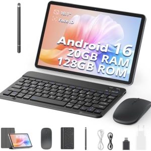 Neueste 2025 10 Zoll Tablet 20GB RAM+128GB ROM mit Hülle und Stift 8MP+2MP KameraGPS |4G+5G WiFi