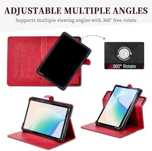 41wdoalpoxl. ac .jpg Kompatibel Hülle für TABWEE W90 11-Zoll Tablet - 360-Grad-Drehung und Multi-Viewing-Angeln - PU Leder Stand - Rosa