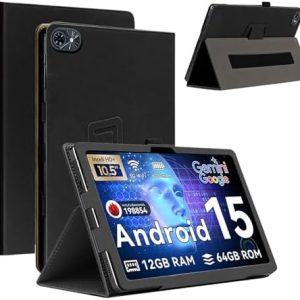 TABWEE Tablet 10.5 Zoll Hülle Schwarz Ultra Dünn PU Leder Auto Schutzhülle mit Magnetikverschluss und Stifthalter