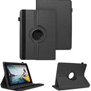 Tablet Schutzhülle kompatibel mit Tabwee Tablet T80 / T90 / W90, 360 Grad Drehbar, Standfunktion, schwarze Kunstleder Hü