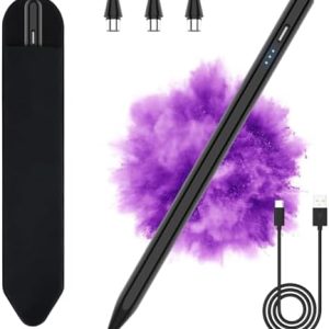 Hochpräziser Stift für Android Tablets und Handys (Schwarz) | Neigungsempfindlicher Stylus für Samsung, Huawei, Lenovo,