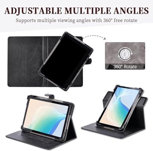 41ueca3rl. ac .jpg Kompatibel Hülle für TABWEE W90 11-Zoll Tablet - 360-Grad-Drehung und Multi-Viewing-Angeln - PU Leder Stand - Rosa