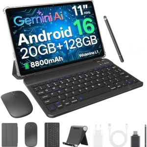 Android 16 11 Zoll Tablet für Arbeit + 128GB Speicher, Octa-Core, 8800mAh, 13MP+8MP Kamera, |4G + 5G WiFi, GPS, Tastatur