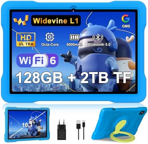 51ak9co9pel. ac .jpg Neueste 10 Zoll Android Tablet 5G WiFi 6 mit 6200mAh - Pädagogische IWawa App + Eva Case - Blue