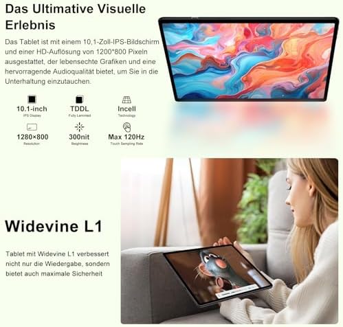 51bnno7vlkl. ac .jpg Neueste 10 Zoll Android Tablet 5G WiFi 6 mit 6200mAh - Pädagogische IWawa App + Eva Case - Blue