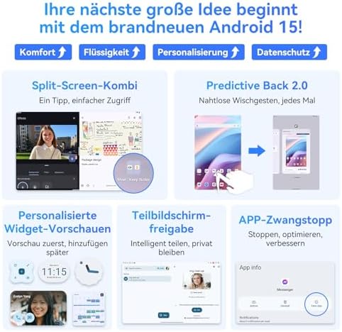 51is2plx7nl. ac .jpg TABWEE 2025 5G Tablet 10 Zoll mit 5G WiFi, 6000mAh, 14GB RAM+64GB ROM, Android 15, 6000mAh Akku, Bluetooth5.0, Type-C