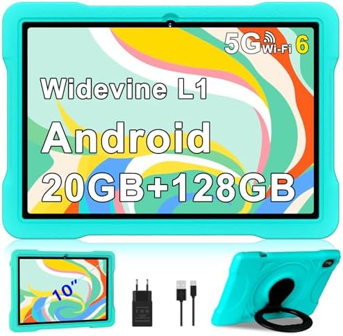 51ibl31aipl. ac .jpg Neueste 10 Zoll Android Tablet 5G WiFi 6 mit 6200mAh - Pädagogische IWawa App + Eva Case - Blue