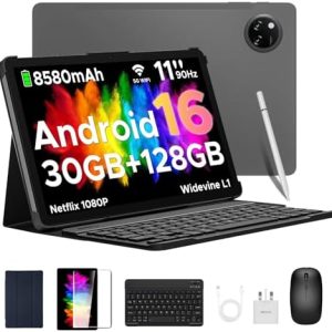 DOOGEE Tab A9 Pro+ 8580mAh 11 Zoll 13MP + 5MP Gaming Tablet mit Tastatur 30GB RAM + 128GB ROM Widevine L1, Unisoc T7200