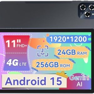 W90 Android 15 Tablet mit 8000 mAh Akku für lange Betriebsspanne | W90 Android 15 Tablet mit 16 MP Kamera und 8 MP Fron