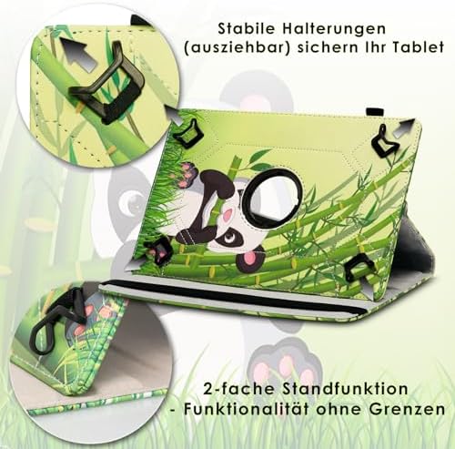 51bmchvpfsl. ac .jpg Tablet Schutzhülle kompatibel mit Tabwee Tablet T80 / T90 / W90, 360 Grad Drehbar, Standfunktion, schwarze Kunstleder Hü
