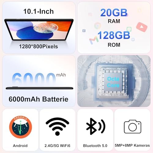 51lwhpn5aul. ac .jpg Neueste 10 Zoll Android Tablet 5G WiFi 6 mit 6200mAh - Pädagogische IWawa App + Eva Case - Blue