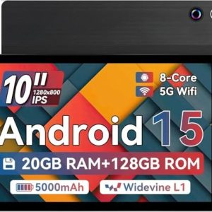 Android 14 10,4 Zoll Tablet Schwarz 16 GB RAM 128 GB ROM Face ID WiFi 6 Schnellladung
