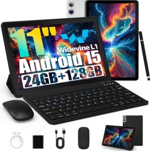 Android Tablet 11 Zoll mit 24GB RAM + 128GB ROM – für Enterprise-Bewerber, Office-Use, 6800mAh Akku, Dual Kamera Androi