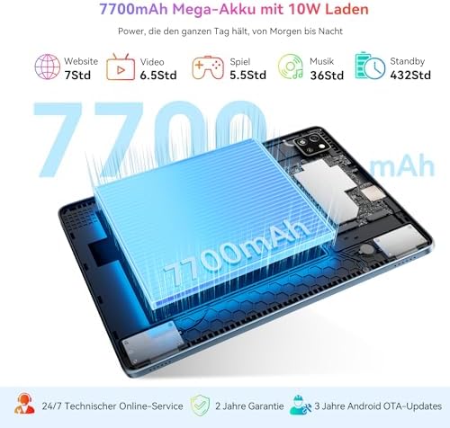414zrzaowal. ac .jpg Blackview Tab60 Pro 24GB RAM+128GB ROM 4G LTE+5G WiFi Gaming Tablet 7700mAh Akku GPS Face ID Whiteview Tablet PC 10 Zoll