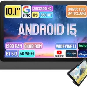 Phathom Android 15 Tablet 5G 10,1" + Lederhülle + Beißen 1 TB Erweiterung