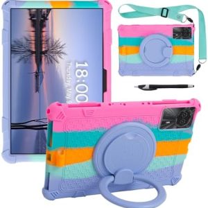 TABWEE W90/TABWEE T90 Drehbar Silikonhülle, kinderfreundlich, Stoßfest, 11 Zoll, Rosa