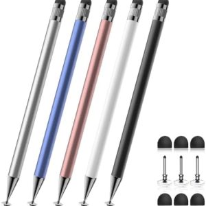 Bopomofo 2 in 1 Touchscreen Stift für Tablet und Handy - Kompatibel mit iPad, Android - Silber/Blau/Roségold/Weiß/Schwar