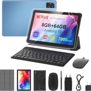 Tablet 10 Zoll Android 15: 2025 Neueste 7000mAh Octa-Core 8GB RAM+64GB 1TB TF Tablet PC WiFi 6 Tablet 10 Zoll Android 15