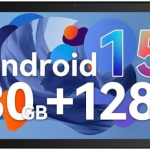 WhiteDeer Tablet, Android 15 Tablet 10 Zoll mit 30GB RAM + 128GB ROM, Widevine L1 Unterstützung, Wi-Fi 6G/BT 5.3, 6200mA