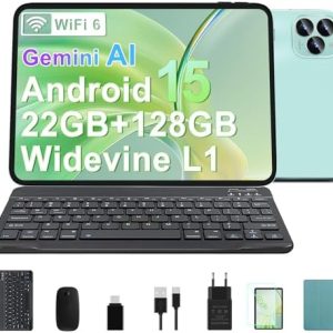 GOODTEL 10.1 ZOLL Tablet mit 22 GB RAM und 128 GB ROM, für Kinder, ausgestattet mit Kindersicherung, Tablet mit Tastatur