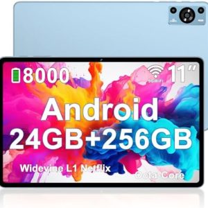 ZIOVO 2025 Neueste Tablet 11 Zoll - Top Spezifikationen für Geschäftskunden im Büro - 8000mAh Batterie, 5G WLAN und Face