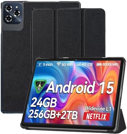 51oawzwat1l. ac .jpg MGJ Schutzhülle für Tabwee T90 & W90 27,9 cm (11 Zoll) Android-Tablet, Leder, schmal, automatische Sleep/Wake-Funktion,