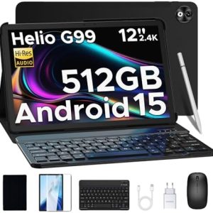 DOOGEE T40 PRO 2025 Neues Android 15 Tablet 12 Zoll + Tastatur/Stift/Maus/Hülle 10800 mAh 20 GB RAM 512 GB ROM |4K Displ