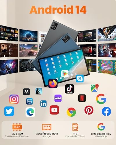 51yn2ei9c5l. ac .jpg 15,6 Zoll Tablet Android 14 Großes Tablets, Helio G99 Octa-Core, 12GB RAM+128GB ROM, 12000mAh Battery, BT5.0, 32MP Kamer