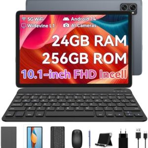 Android 14 Tablet 10 Zoll + Octa Core + Tastaturen + Grau Android 14 Tablet 10 Zoll + 24(8+16) GB RAM + Grau Android 14