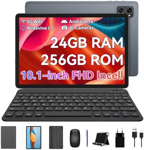 51dxr4vzlol. ac .jpg Android 14 Tablet 10 Zoll + Octa Core + Tastaturen + Grau Android 14 Tablet 10 Zoll + 24(8+16) GB RAM + Grau Android 14
