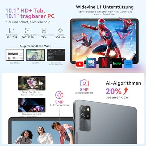 51rg9nypgml. ac .jpg Blackview Tab60 Pro 24GB RAM+128GB ROM 4G LTE+5G WiFi Gaming Tablet 7700mAh Akku GPS Face ID Whiteview Tablet PC 10 Zoll