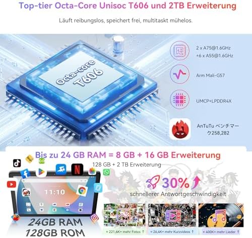 51uyif jfcl. ac .jpg Blackview Tab60 Pro 24GB RAM+128GB ROM 4G LTE+5G WiFi Gaming Tablet 7700mAh Akku GPS Face ID Whiteview Tablet PC 10 Zoll