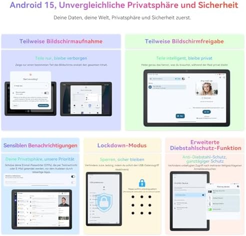 51wydelugl. ac .jpg Blackview Tab60 Pro 24GB RAM+128GB ROM 4G LTE+5G WiFi Gaming Tablet 7700mAh Akku GPS Face ID Whiteview Tablet PC 10 Zoll